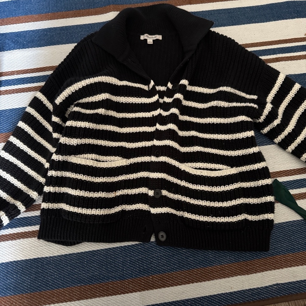 Madewell Striped Black and White Women's Sweater